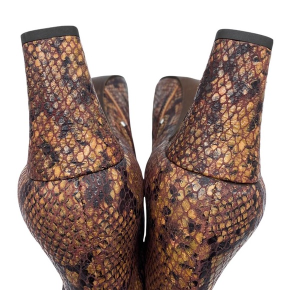 Free People Cybill Slouch Heeled Bootie Snake Print Leather EU 40 - Picture 8 of 12